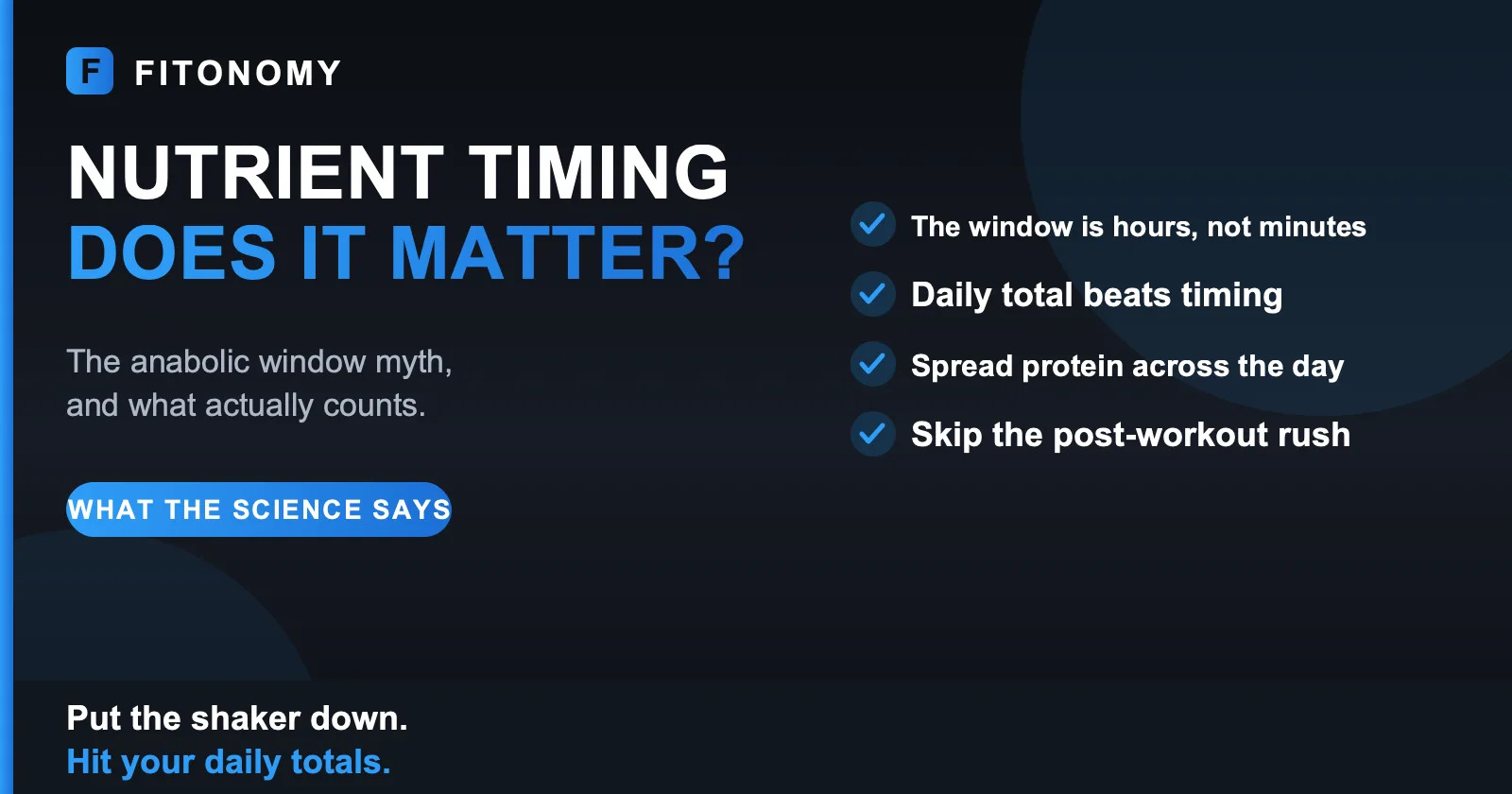 Nutrient timing, does when you eat matter - Fitonomy