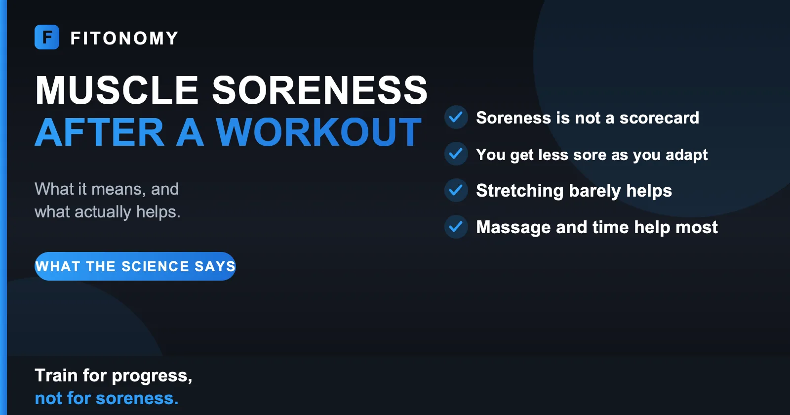 Muscle soreness after a workout - Fitonomy